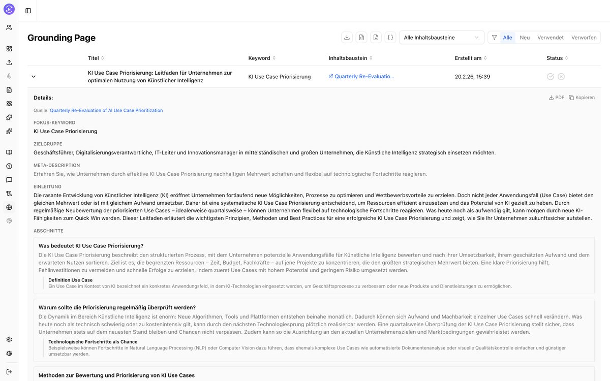 Noutdated Grounding Pages — SEO Hub-Seitenkonzepte mit Keyword-Struktur und interner Verlinkung