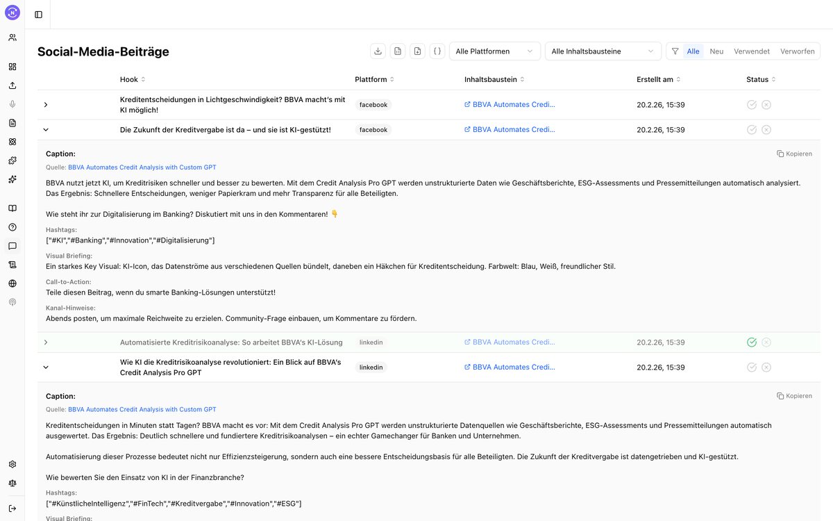 Noutdated Social-Media-Beiträge — Fertige Posts für Facebook, LinkedIn, Instagram und TikTok